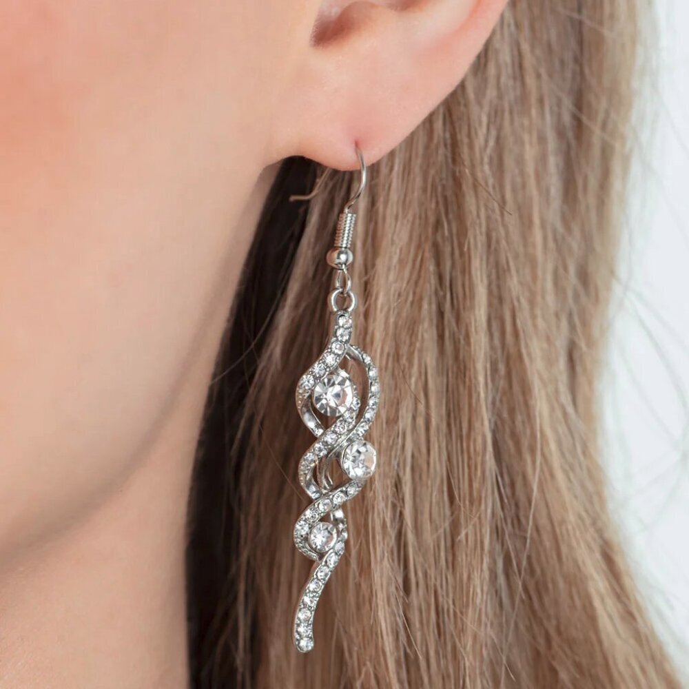 Paparazzi Jewelry Accessories - Highly Flammable - White Earrings - Vintage